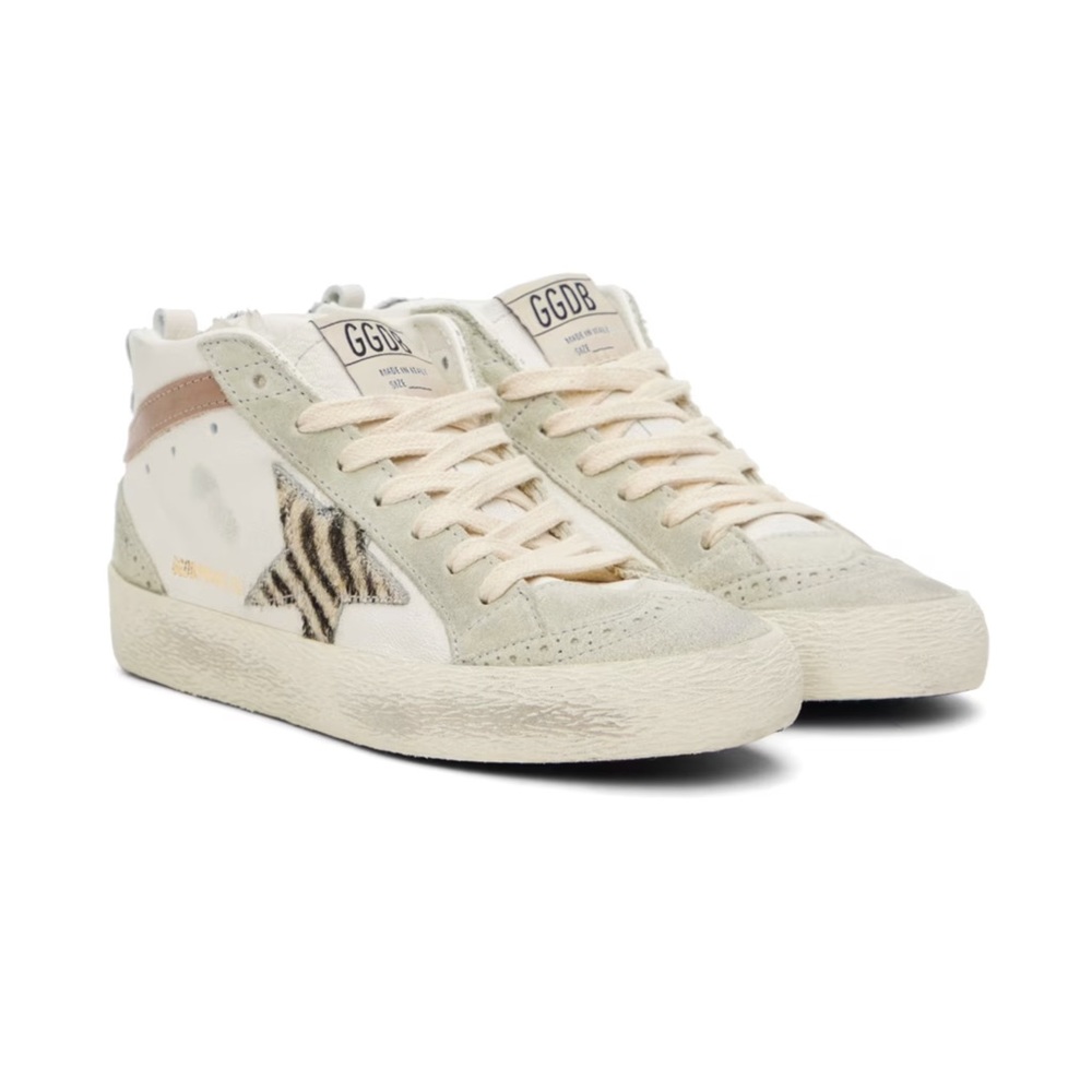 *Like New* GOLDEN GOOSE Exclusive Mid Star Sneakers White & Gray Size EUR 38